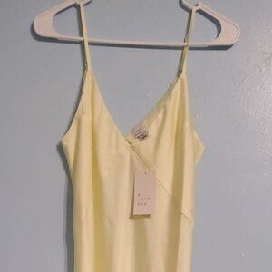 A New Day Dress, long silky yellow